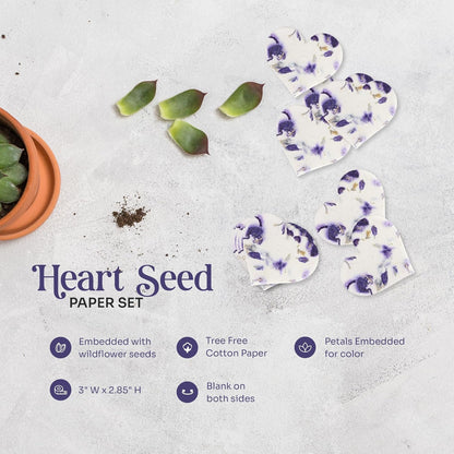 Wildflower Seed Paper - Set of 24 Purple Butterfly-Shaped with Envelope and Planting Instruction, Writable & Plantable Gift for Mom and Plant Lover, Ideal for Wedding, Memorial, Baby Shower