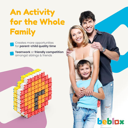 Beblox Building Blocks for Kids - 250-Piece Connecting Tiles Set - Interlocking Building Blocks for Kids, STEM Toys Kit, Fun & Educational Gifts for Boys & Girls, Preschool Learning Activities Ages 4+