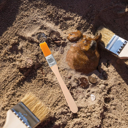 Dinosaur Digging Tools Kit with Wooden Hammer Chisel Brush for Kids Stem Educational Excavation Toy Gemstone Dig Kit Learning Set