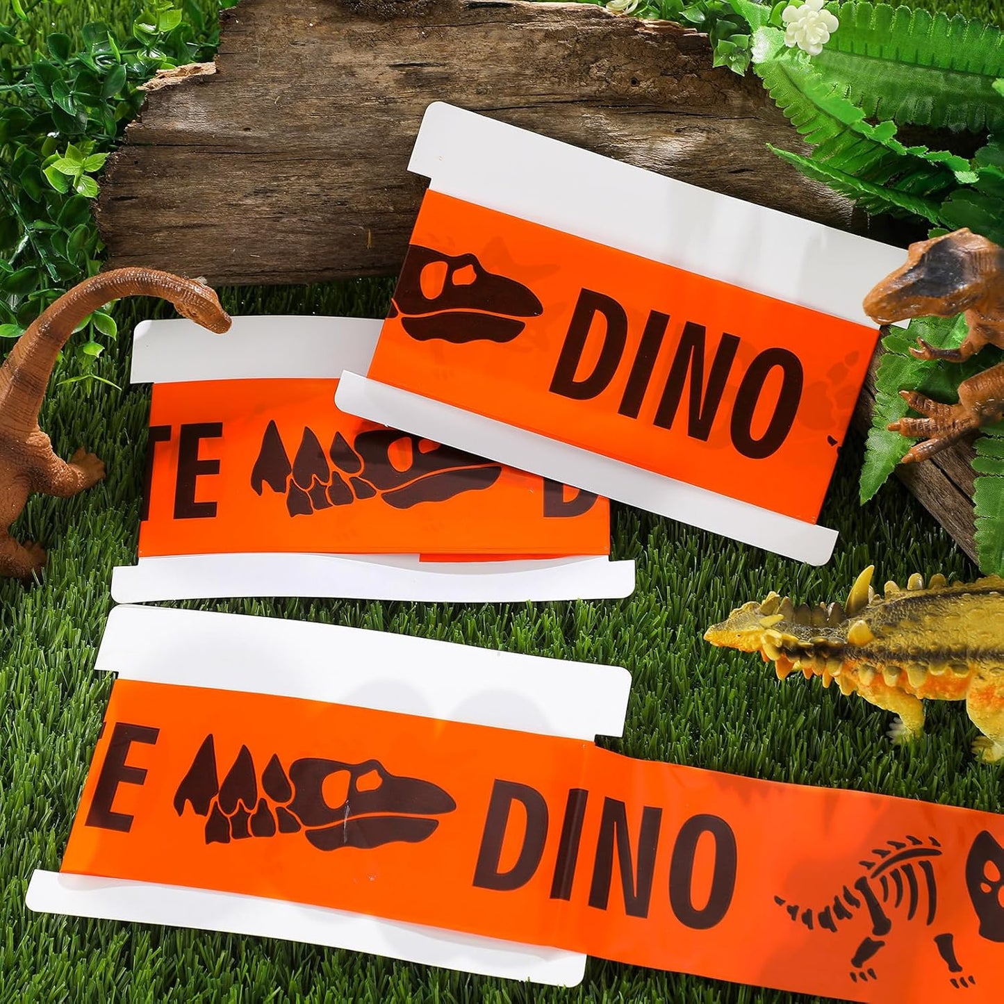 TaoBary 3 Roll Dino Dig Site Caution Tape 20 Feet Dinosaur Zone Dinosaur Party Decorations Themed Dino Party Supplies for Kids Birthday Baby Shower VBS Vacation Bible School Decor (Single,Orange)