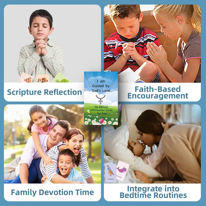 Christian Biblical Affirmation Cards for Kids, 52 Bible Verse & Prayer Cards, Ideal Scripture Memory Gifts for Boys and Girls, Perfect for Teens Bible Study & Encouragement