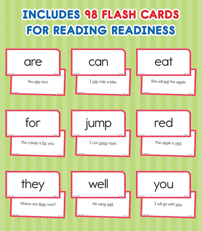 Carson Dellosa 102 Basic Sight Words Flash Cards Kindergarten, Flashcards for Kids Ages 6 and Up, Phonics and Vocabulary Kindergarten Learning Activities