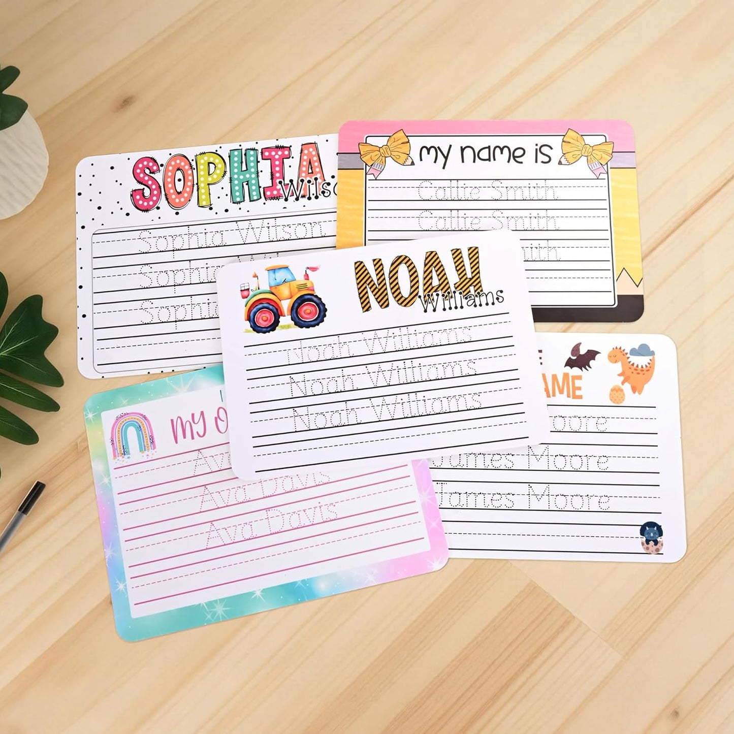 Personalized Kids Name Tracing Board, Custom Acrylic Dry Erase Board Handwriting Practice Board with Pen, Birthday Handwriting Sign Gifts for Kids
