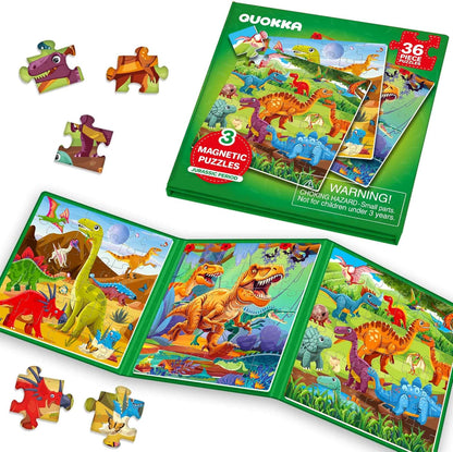 QUOKKA Magnetic Puzzles for Kids Ages 4-6 – Magnetic Fractions Learning Set for Kids 6-12 – Math Games for Homeschooling, Classrooms & Travel – 110 Magnets, 12 Task Pages, Marker – Toddler Travel Toys
