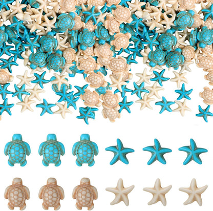 100pcs Blue and White Turquoise Cross Spacer Beads 8x10mm Semi Precious Stone Bead Easter Cross Gemstone Loose Beads for Jewelry Making Charms Beading Bracelets Necklaces Earrings Crafts