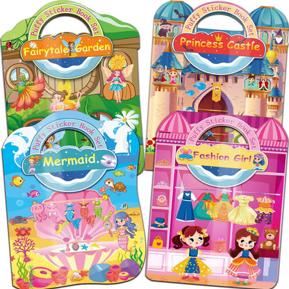 Kalysky 12 Set Reusable Sticker Books for Toddlers 2-4 1-3, Kids 3D Puffy Sticker Activity Books, Birthday Party Favors Goodie Bags Stuffer