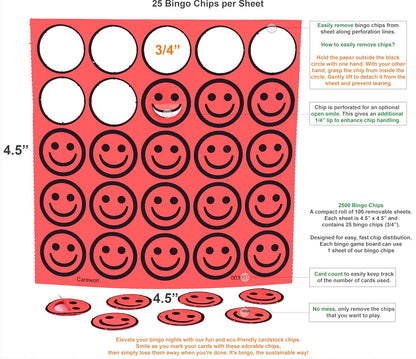 2500 Bingo Chips, Blue (1 of 3 Colors), 3/4", Counting Chips, Math Counter, Reusable or Disposable
