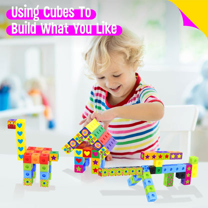 SpriteGru Math Linking Cubes, Math Cubes Manipulatives with Activity Cards Linking Cube Math Counters for Kids Kindergarten Learning Activities
