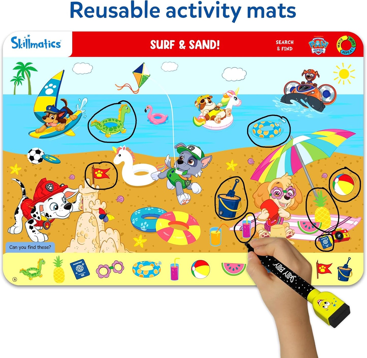 Skillmatics I Can Write PAW Patrol - Reusable Preschool Learning Activities, Educational Toy and Game, Back to School Supplies, Gifts for Students, Kids, Toddlers Ages 3, 4, 5, 6