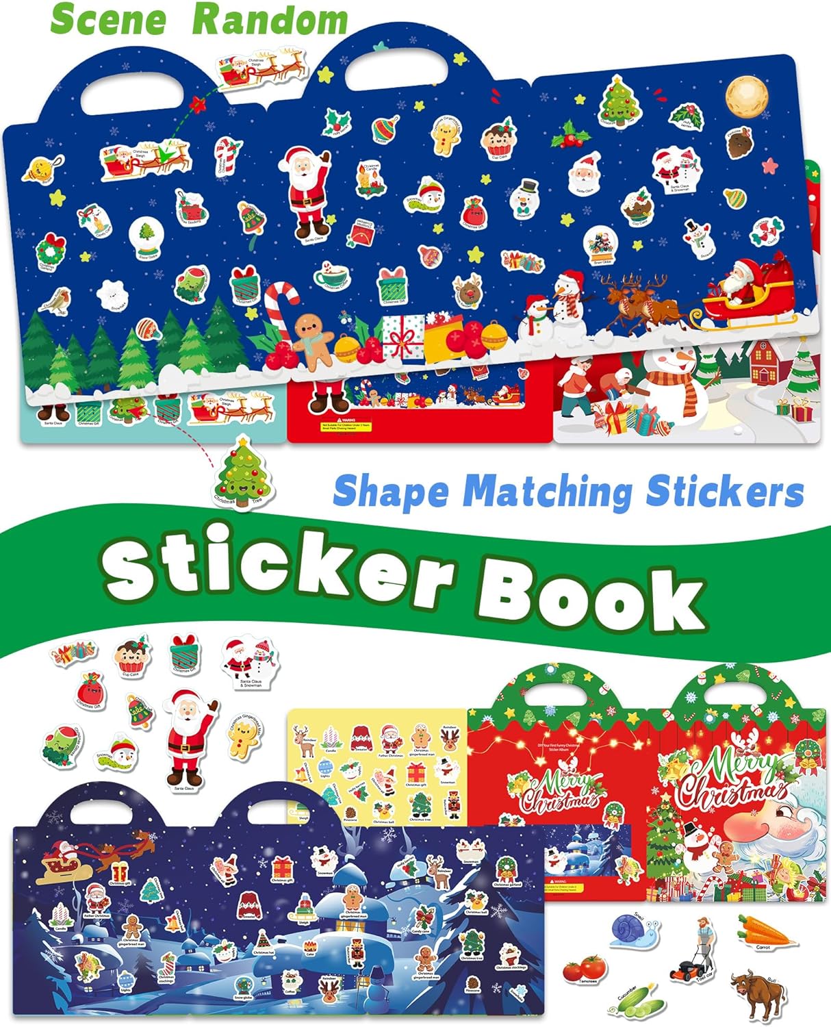 Walenced Reusable Sticker Book for Toddlers, Stickers for Kids, Toddler Sticker Book, Toddler Craft Activities, Toddler Travel Toys Ages 3 and Up Boy Girl Birthday Gifts