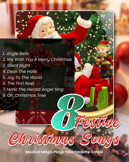 Extra Large Christmas Snow Globes Christmas Lantern, 12.99" Musical Snow Globe with 8 Songs, Santa Snowglobe for Kids Adults, 6H Timer Dual Power, Lighted Christmas Decorations Indoor Gifts