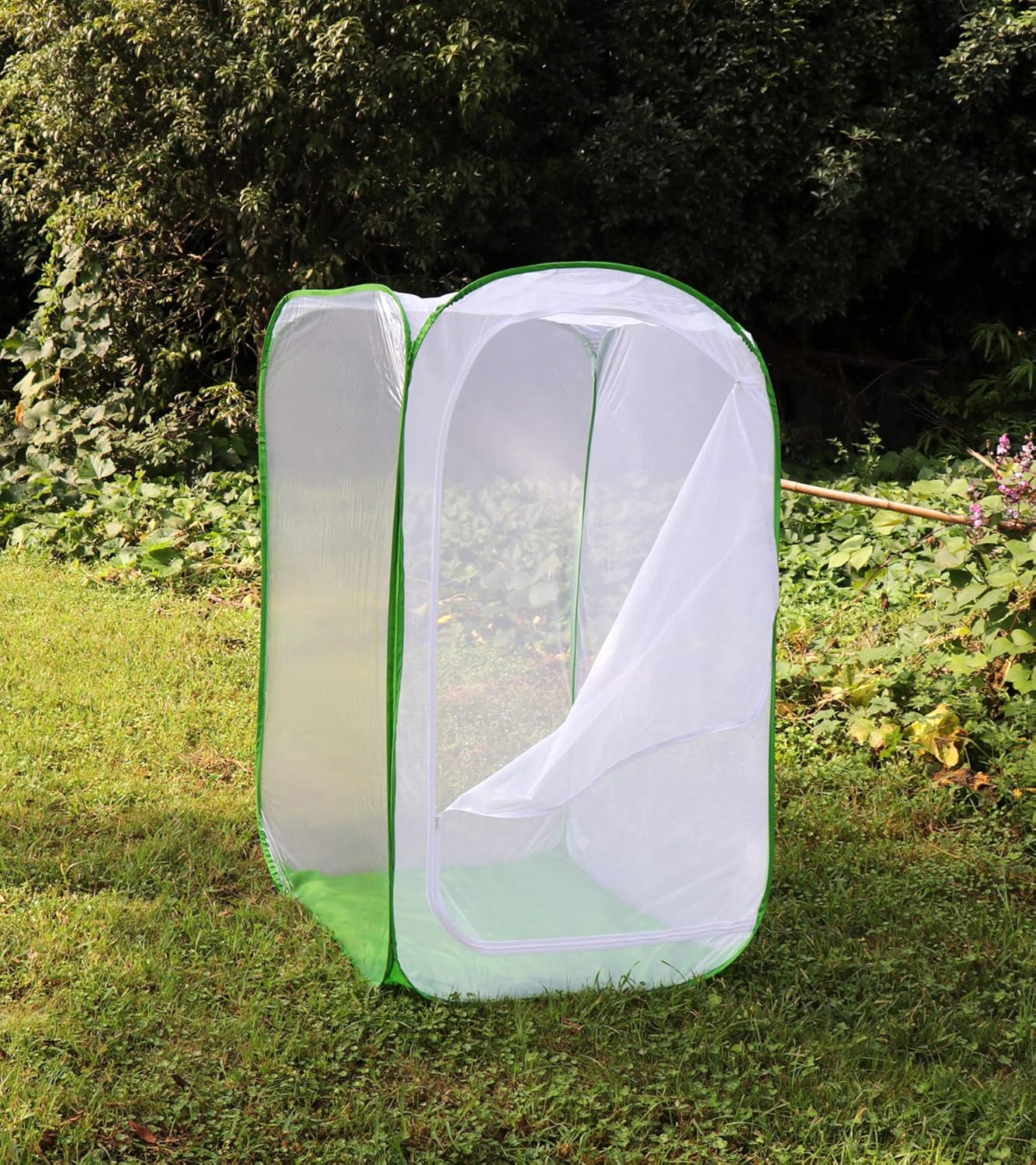 4 Feet Extra Large Monarch Butterfly Habitat, Giant Collapsible Insect Mesh Cage Terrarium Pop-up (White + Green, 28 x 28 x 48 Inches)