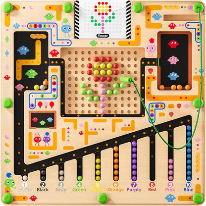 Montessori Magnetic Toy, Busy Board with Magnetic Letters & Numbers, ABC Learning Toys for Kids Ages 3-5, Alphabet Puzzle Preschool Toys, Fine Motor Skills Educational Toys for 3 Year Old Boys Girls