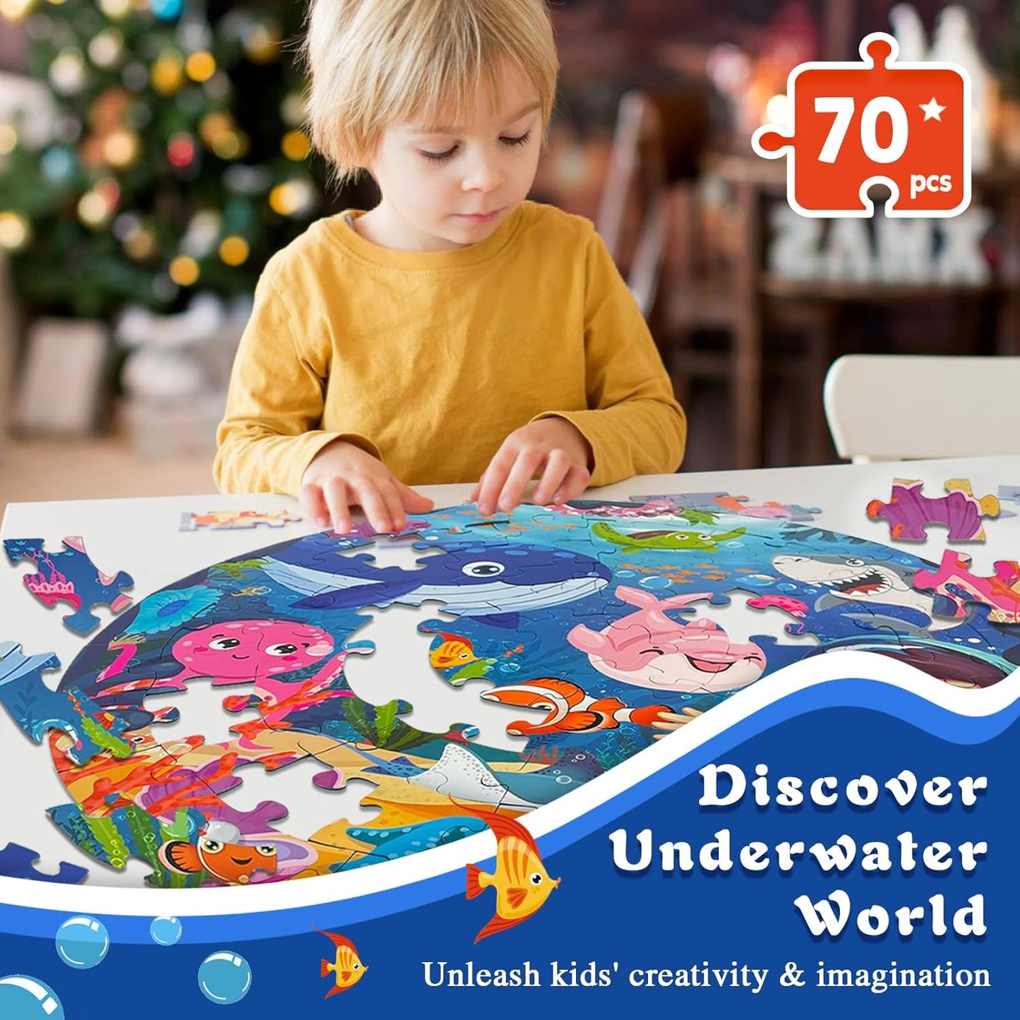 TALGIC Puzzles for Kids Ages 4-6 with Solar System Planets, 70 Piece Round Large Kids Floor Puzzles for Ages 3 4 5 6 7 8, Educational Toy Gift Jigsaw Puzzles for 5 Year Old Boys Girls