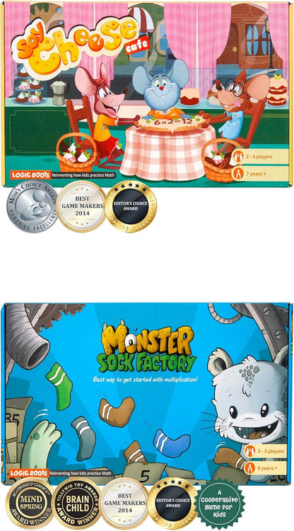 Monster Sock Factory Multiplication and Division Game - Fun Math Board Game for 6-10 Year Olds, Easy to Play STEM Toy for Kids at Home, Learning Gift for Girls & Boys, Grade 1 and Up