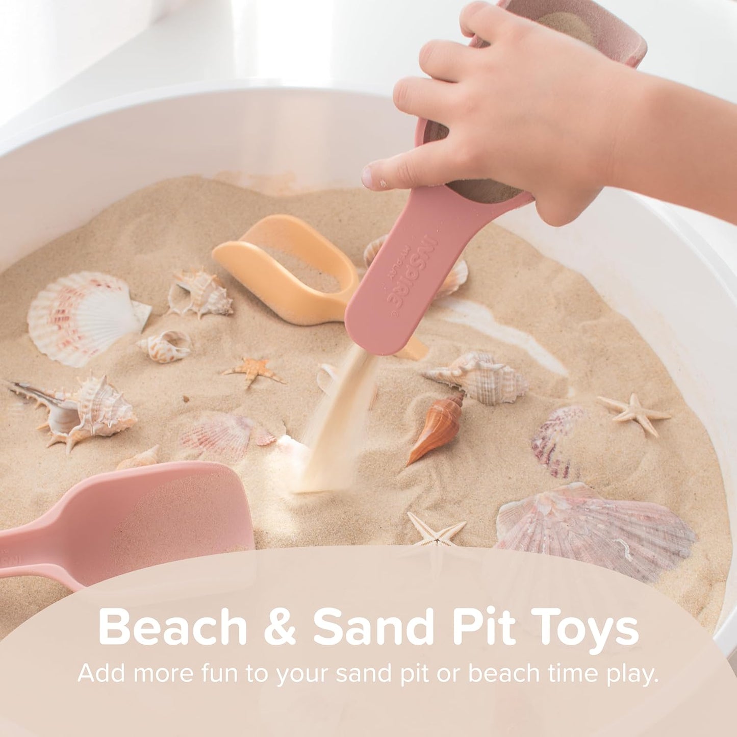Inspire My Play - 3 x Silicone Nesting Scoops - Perfect for Sensory PlayTray - Sensory Bin Accessories - Special Education Classroom Supplies - Montessori Education Toys - Multi-Purpose Shovel - Coral
