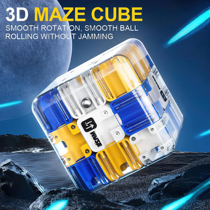 3D Cube Puzzles Fidget Toys - Brain Teaser Puzzles Toys Educational Learning Toys for Logical Thinking, Puzzle Maze Cube Easter Basket Stuffers Birthday Gifts (Blue)