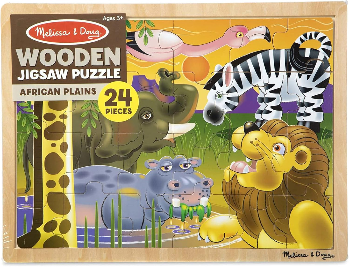 Melissa & Doug Under The Sea Ocean Animals Wooden Jigsaw Puzzle with Storage Tray (24 pcs)
