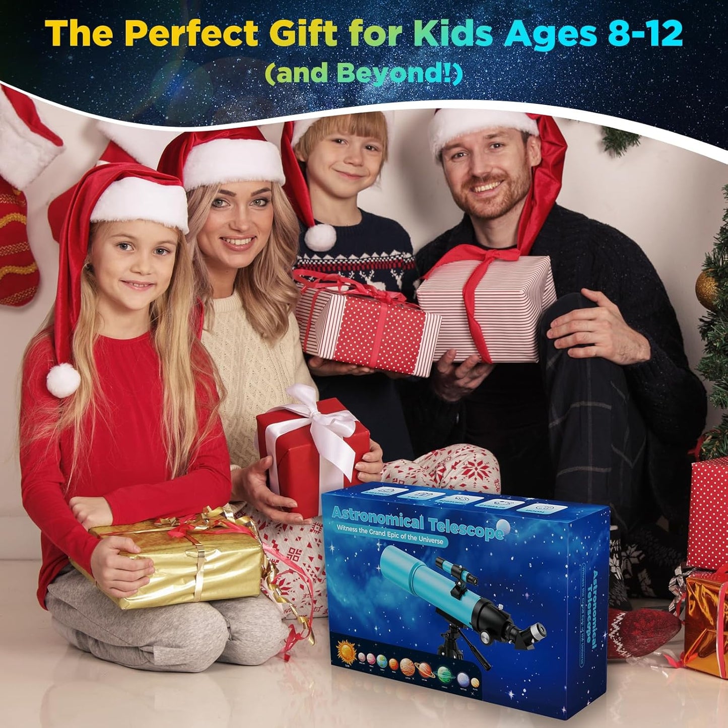 90mm Refractor Telescope for Adults & Kids 8+: 150X High Power, 500mm Focal Length, Professional Astronomical Scope with 133cm Tripod for Stargazing, Xmas Toy Gift for Beginners Boy Girls