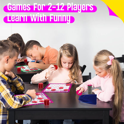 SpriteGru Multiplication & Division Bingo Game, 480 Math Problems, 2 Educational Math Board Game for Kindergarten and Preschool Kids 4-8, Perfect for Classroom & At Home (Up to 25 Players)