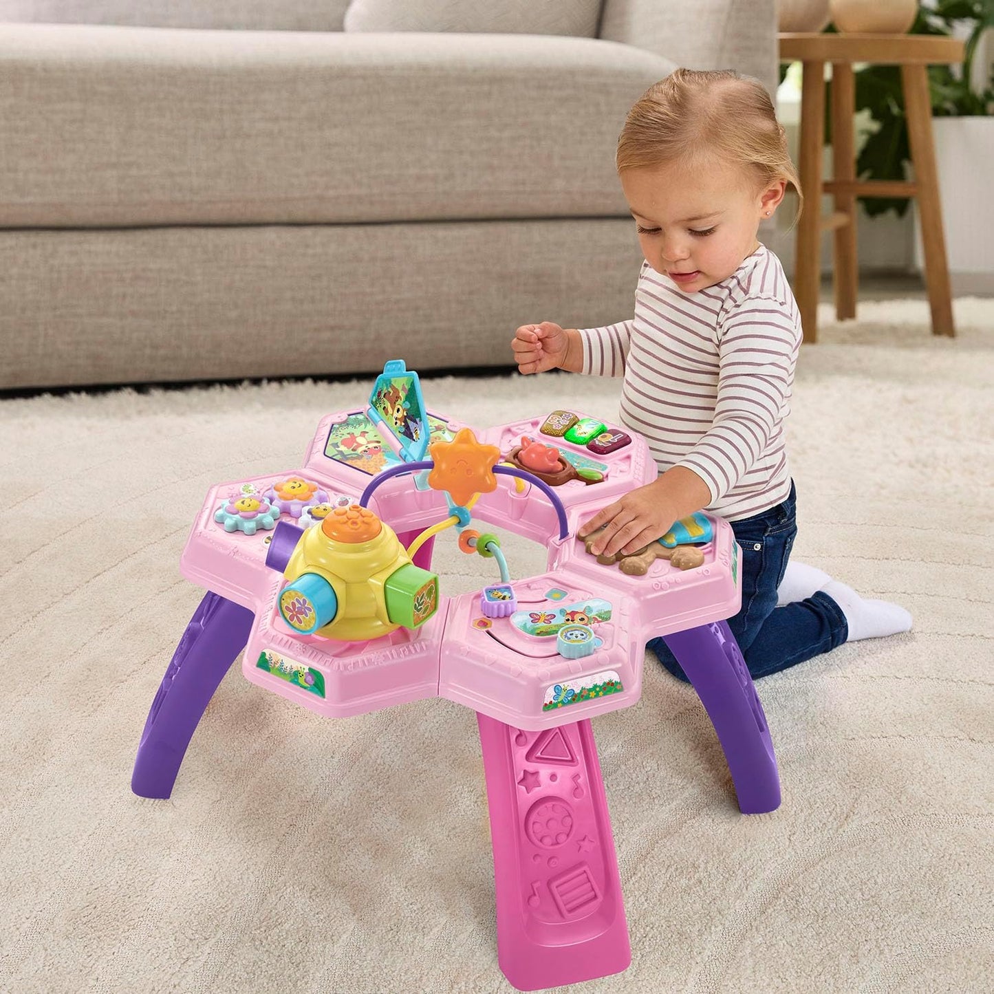 VTech Buzz and Learn Activity Table with Seven Interactive Play Zones, Blue