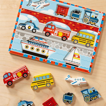 Melissa & Doug Safari Wooden Chunky Puzzle (8 pcs), Educational Screen Free Activity for Toddler, Preschoolers and Kids Ages 2+ - FSC Certified