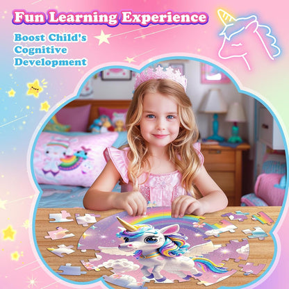 72 Pieces Shimmery Jumbo Mermaid Floor Puzzle for Girls 3-5 4-6 Age Floor Puzzles for Boys and Girls Large Round Floor Jigsaw Puzzles (Mermaid)