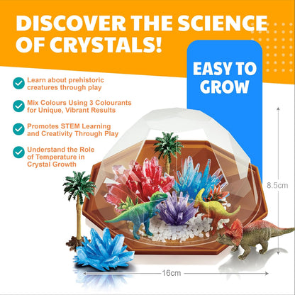 4M Glow Crystal Growing Kit - Grow a DIY Crystal Experiment Specimen, A Great Educational STEM Toys Crystal Making Gift for Kids & Teens, Boys & Girls