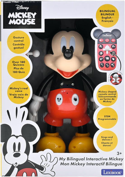 LEXiBOOK Powerman Max - Remote Control Walking Talking Toy Robot STEM Programmable Dances Sings Telling 10,000 Stories 300+ Learning Quiz Shooting Discs and Voice Repeat for Kids 4+ - ROB80EN, White