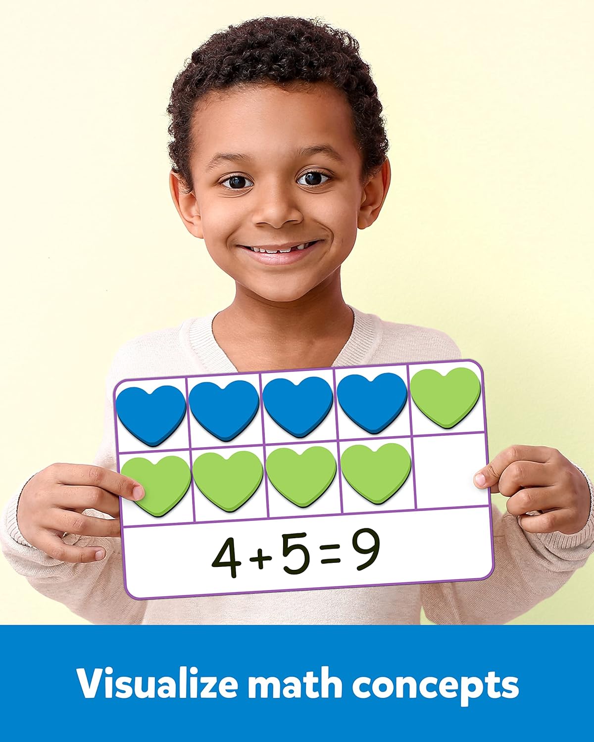 Coogam Magnetic Ten-Frame Set, Math Manipulative EVA Number Counting Games, Montessori Educational Toy Gift for Kindergarten Classroom Kids 3 4 5 Year Old
