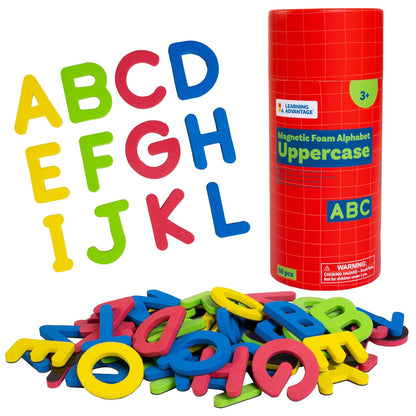READY 2 LEARN Magnetic Alphabet Letters | Uppercase | 52 Large Foam Magnets for Kids | Educational Learning Tool for Classrooms, Refrigerators, White Boards & Homeschool