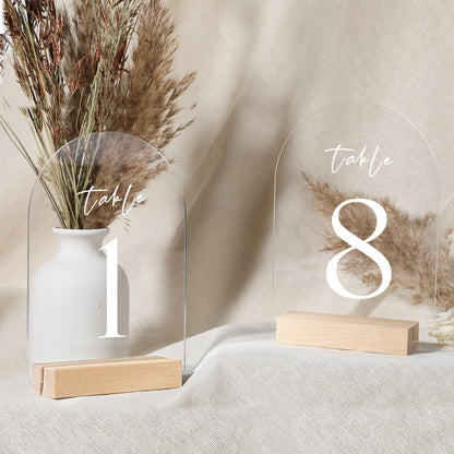 UNIQOOO 10 Pack 4" Gold Birch Wood Stands for Wedding Acrylic Sign, Wood Table Number Holders for 1/8 Thick Acrylic Sheets | Wedding Display Stand, Card Holder for Bar Menu, Retail Sign, Party