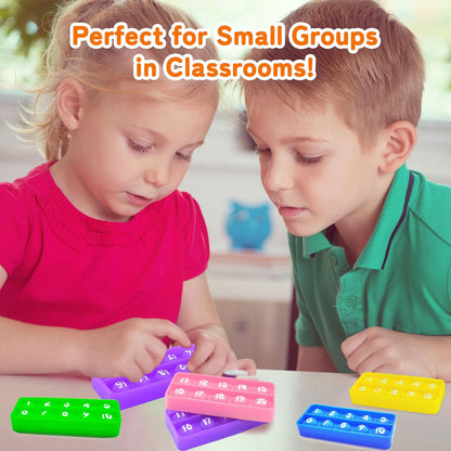 Ten Frame Popper, Math Fidget Sensory Toys, Ten-Frame Counting Toy, Educational Toy for Kids, Classroom Group Learning Activities for Toddler(Pack of 10)