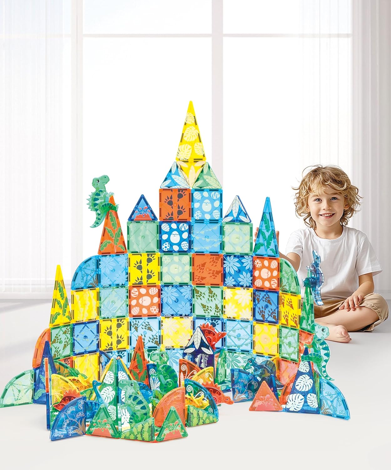 MEGAGONTILES Marble Run Magnetic Tiles Set 120PCS | STEM-Authenticated Magnetic Building Blocks with Marble Track Pieces | Educational Construction Toy for Kids Ages 3–8 (Boys & Girls)