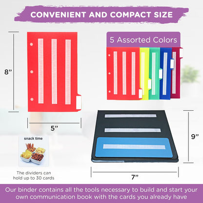 Smile4autism Large 2.5x10 ¼” Tools Perfect to Keep Your Loose Visual Picture Cards Organized. Autism, ABA, ADHD, Language & Apraxia Aspergers