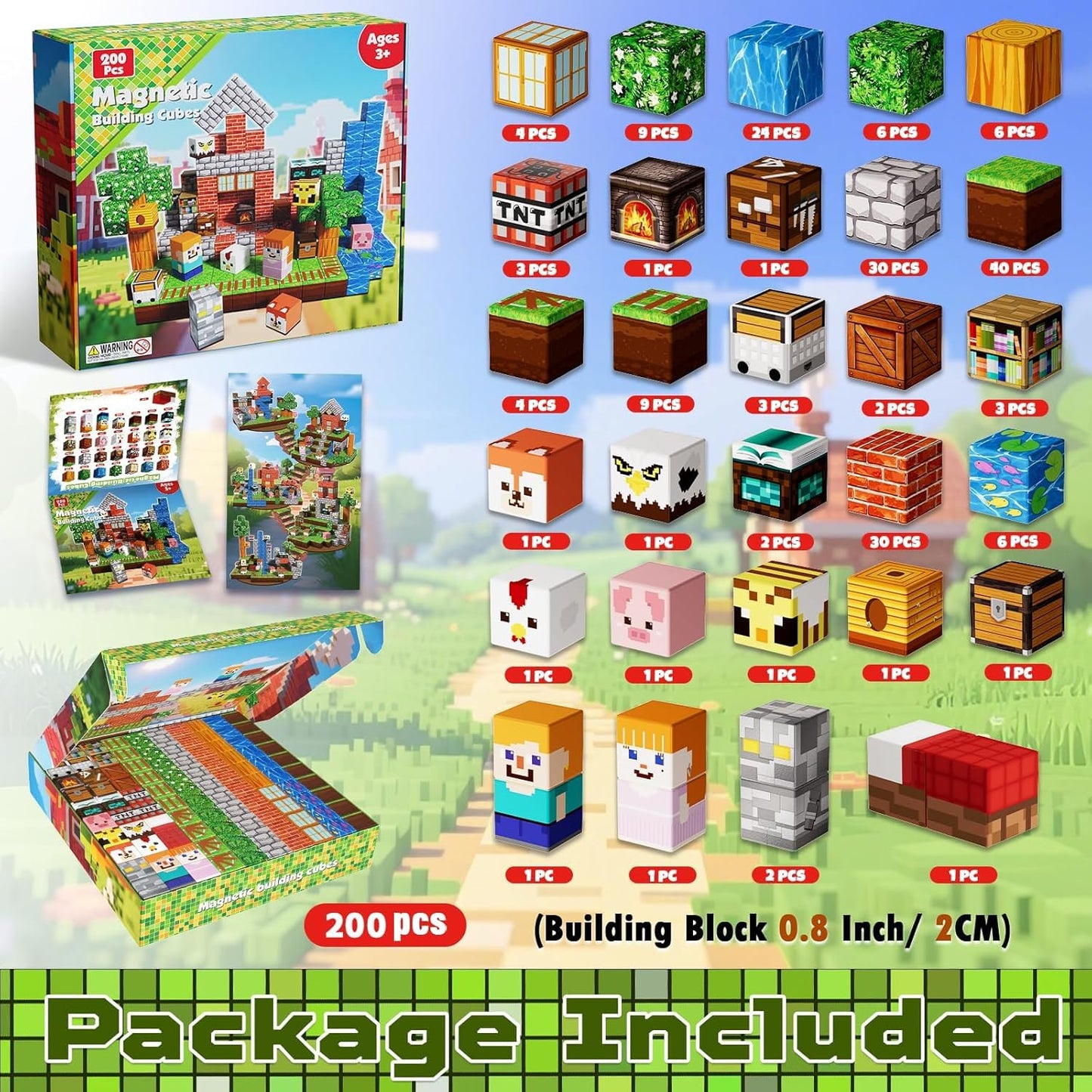 Annexfun Magnetic Blocks - 100PCS Build Magnetic Dark Mechanical Guardian Castle - Magnetics Toys for Montessori Toddler Christmas Birthday Gifts - STEM Sensory Toys for 3 4 5 6 7 8 9 10 Year Old Boys
