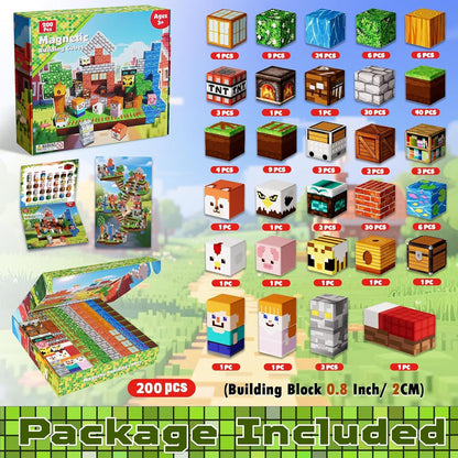 Annexfun Magnetic Blocks - 100PCS Build Magnetic Dark Mechanical Guardian Castle - Magnetics Toys for Montessori Toddler Christmas Birthday Gifts - STEM Sensory Toys for 3 4 5 6 7 8 9 10 Year Old Boys