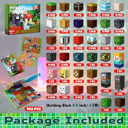 Magneverse 200 PCS 0.8in Magnetic Blocks - Magnet Toys for Kids, Magnetic Building Blocks Cubes, Stacking Magnets, School STEM Toys Birthday Gifts for Boys and Girls Age 3+ Years Old (Theme: Portal)