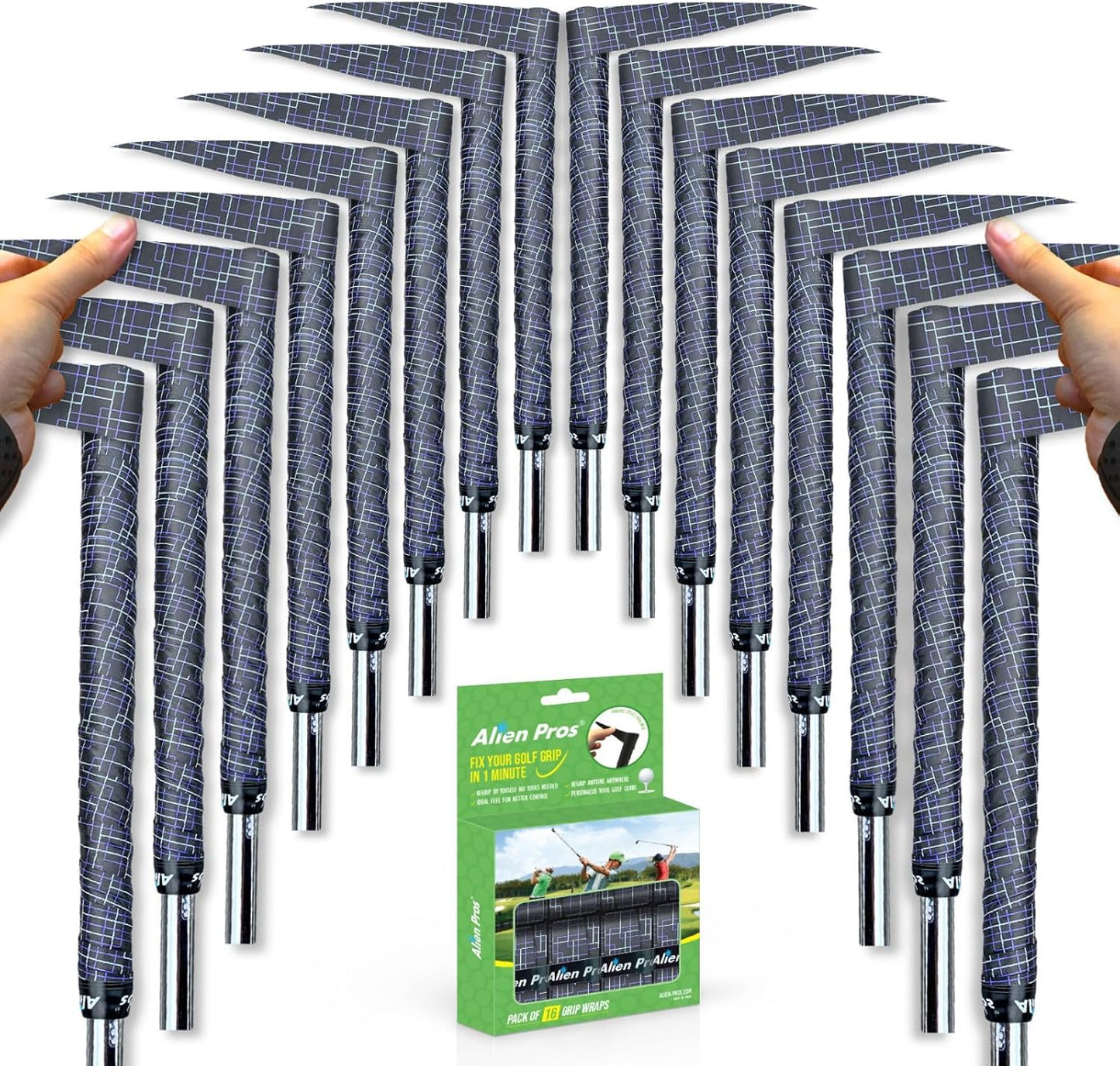 Alien Pros Golf Grip Wrapping Tapes - Innovative Golf Club Grip Solution - Enjoy a Fresh New Grip Feel in Less Than 1 Minute