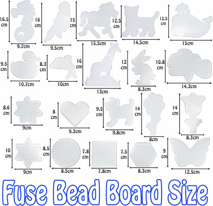 Yowamho 7pcs 5mm Fuse Bead Board - 7pcs Patterns, Squares Can be Pieced Together, Fuse Beads Pegboards is Suitable for DIY Crafts.