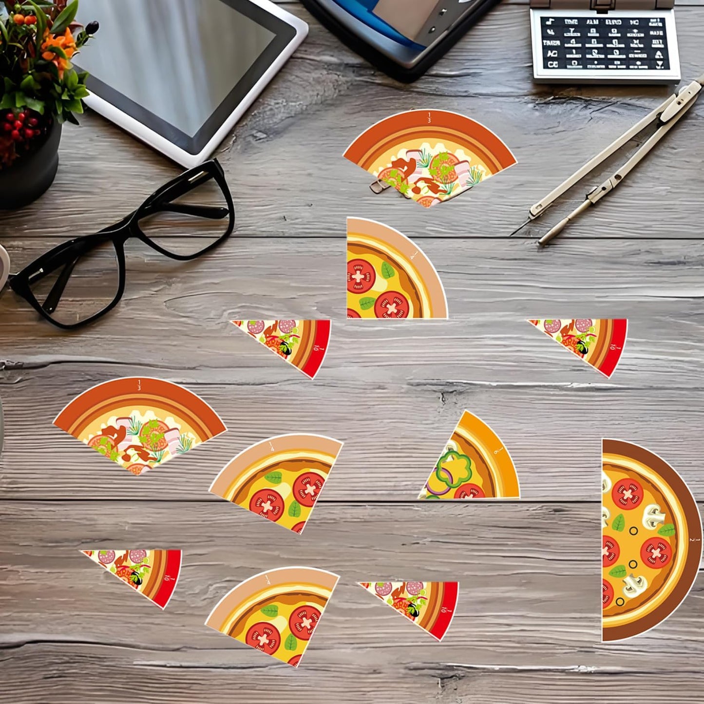 Pizza Fraction Set Classroom Math Learning Tool Pizza Fraction Learning Visualization Card or Multi-Player Challenge of Homeschool Math Activity (Card Payment)