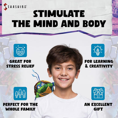 SHASHIBO Teenage Mutant Ninja Turtles Shape Shifting Box - STEM Magnetic Fidget Cube that Transforms Into Over 100 Shapes, Download Fun in Motion Toys Mobile App (Raphael)