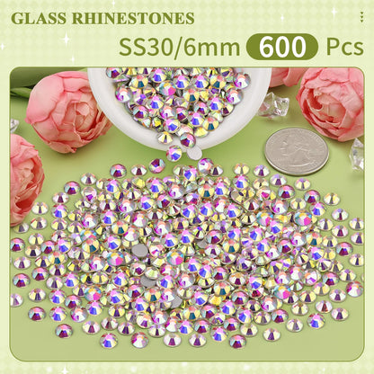 5000PCS SS6/2mm Glass Crystal Rhinestones (Clear), Bedazzling Flatback Rhinestones for Crafting DIY Crafts Nail Art Makeup Decoration, Gems Diamond Charms for Tumbler Shoes Clothing Mug