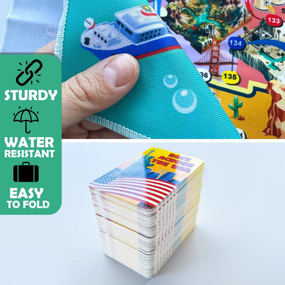 QUOKKA Board Games for Kids 8-12 - Family Games for Kids and Adults - Journey Across the World Card Game Ages 5-9 - Learn Capitals, Flags, Facts, and Map Locations with 195 World Map Cards