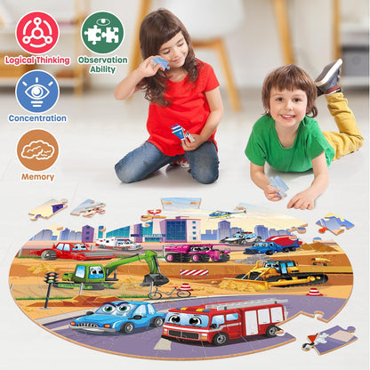 SYNARRY Solar System Floor Puzzles for Kids Ages 4-8, Large 70 Piece Jigsaw Puzzles for Kids Ages 4-6, Space Planet Astronaut Toys Puzzles, Preschool Learning Toys, Easter Basket Stuffers for Boy Girl