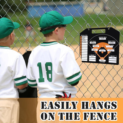 1+44PCS Baseball Coaching Board for Dugout, Dry Erase Lineup Board Softball Clipboard for Coach/ 30 Name Strip/ 10 Number Blocks/ 2 Marker/ 2 Buckle