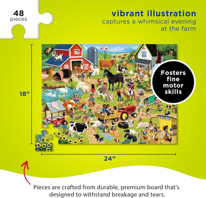 Crocodile Creek Above + Below 48-Piece Jigsaw Floor Puzzle - Fun Floor Puzzles for Kids Ages 4-8, Jumbo Unicorn