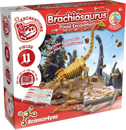 Science4you Triceratops Dinosaur Fossil Digging Kit - Excavate and Assemble 10 Dino Bones, Dinosaur Archeology and Paleontologist Toys, Games, Gifts for Boys and Girls Age 6 7 8 9 10+