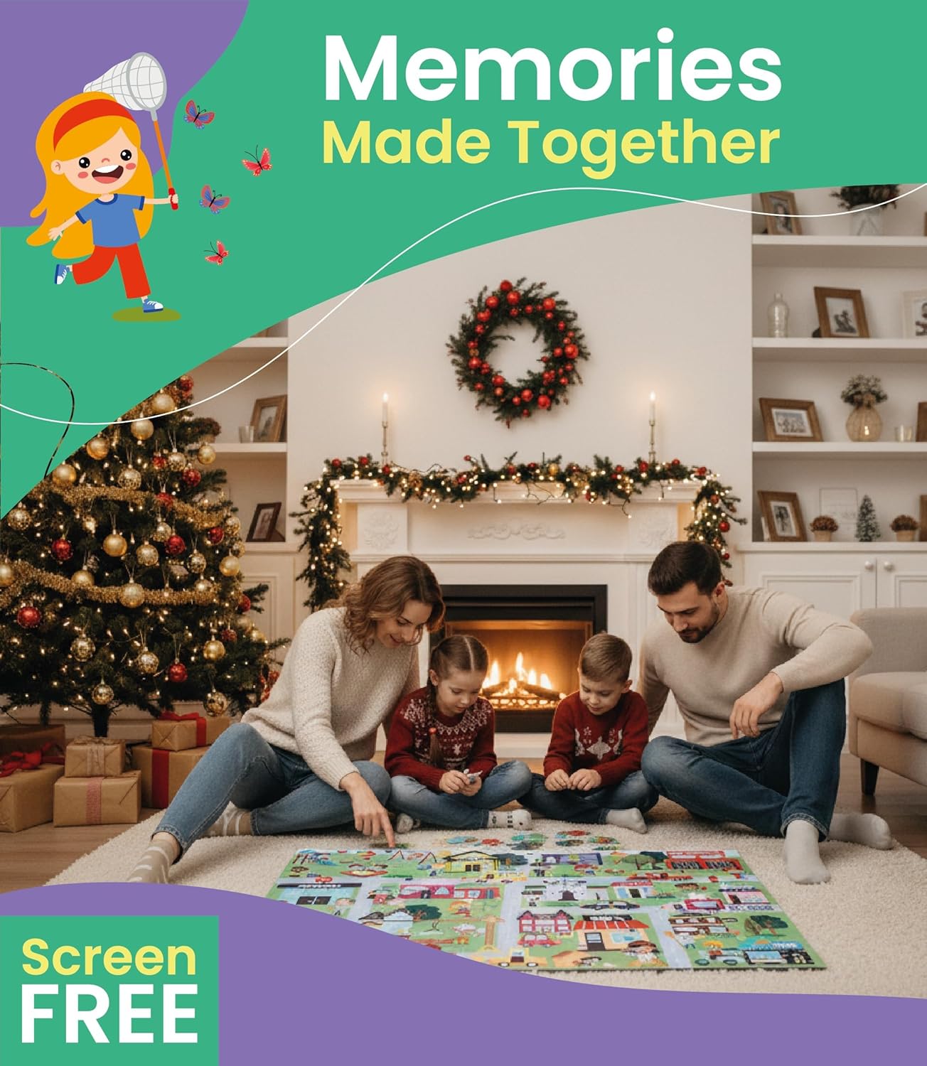 Floor Puzzles for Kids Ages 3-5 4-6 Educational 48 Piece Farm Animals with 2 Giant Coloring Posters Preschool Learning Toy Tractors Tools Barnyard Animals Screen Free Family Playtime