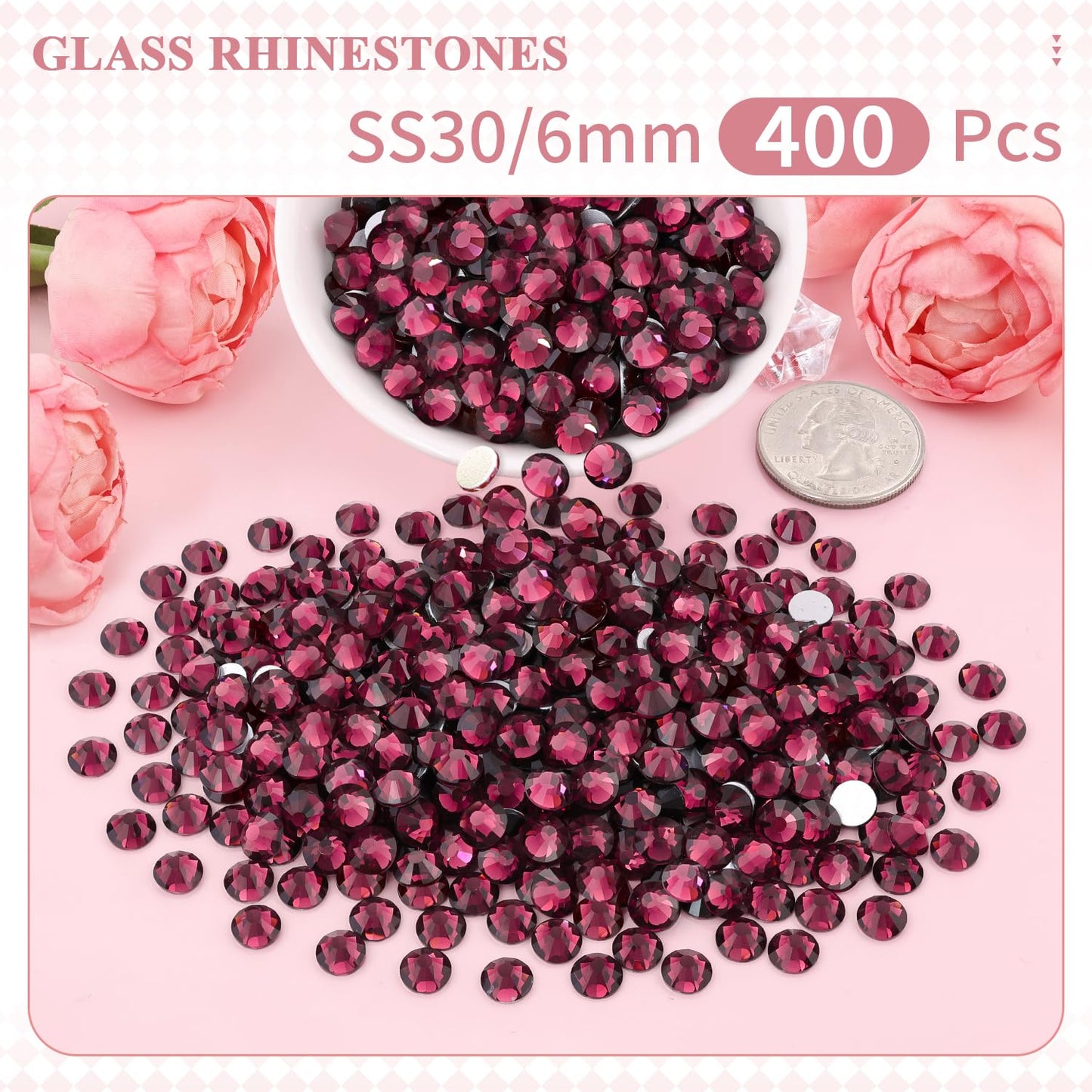 5000PCS SS6/2mm Glass Crystal Rhinestones (Clear), Bedazzling Flatback Rhinestones for Crafting DIY Crafts Nail Art Makeup Decoration, Gems Diamond Charms for Tumbler Shoes Clothing Mug